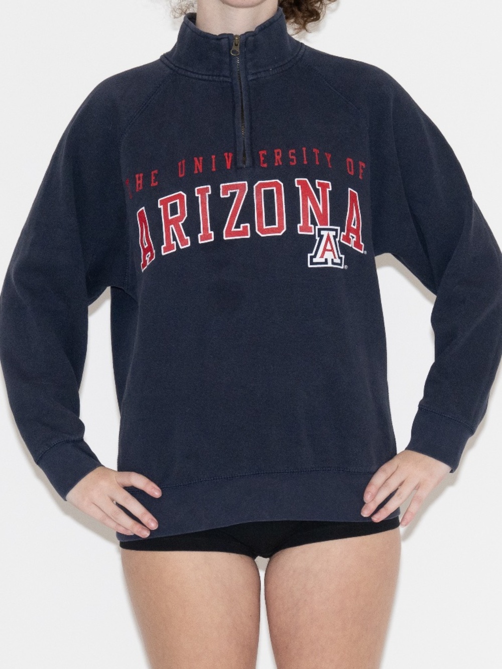 University of Arizona half zip sweatshirt navy blue size medium ouray sportswear